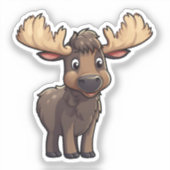 Cartoon-Hirschdarstellung Aufkleber (Vorderseite)