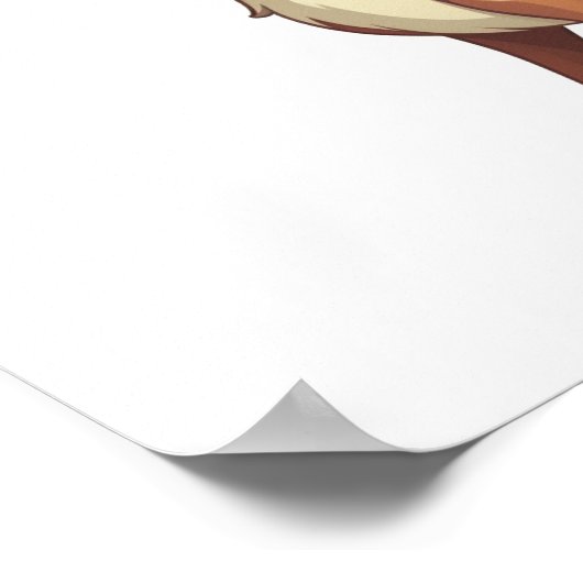 Cartoon-Hirschdarstellung Poster (Ecke)