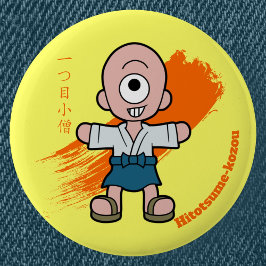 Cartoon Hitotsume-Kozo Yokai | Japanische Folklore Button