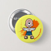 Cartoon Hitotsume-Kozo Yokai | Japanische Folklore Button (Vorne & Hinten)