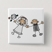 Cartoon Hochzeit Button (Vorderseite)