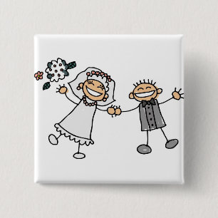 Cartoon Hochzeit Button