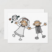 Cartoon Hochzeit Postkarte (Vorne/Hinten)