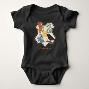 Cartoon Hogwarts Crest Baby Strampler