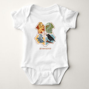Cartoon Hogwarts Crest Baby Strampler