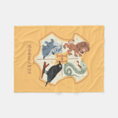 Cartoon Hogwarts Crest Fleecedecke (Vorderseite (Horizontal))