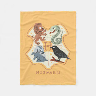 Cartoon Hogwarts Crest Fleecedecke
