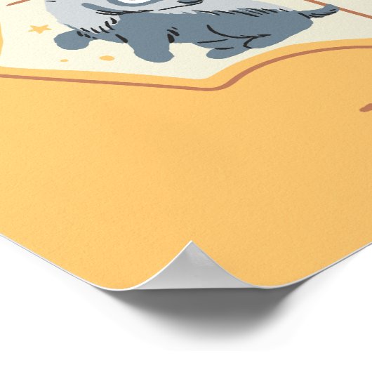 Cartoon Hogwarts Crest Poster (Ecke)