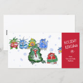Cartoon Holiday KIWIshes Card Feiertagskarte (Vorne/Hinten)