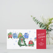 Cartoon Holiday KIWIshes Card Feiertagskarte (Stehend Vorderseite)