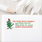 Cartoon Holly Weihnachtsanschrift Label Stickers (Insitu)