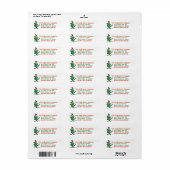 Cartoon Holly Weihnachtsanschrift Label Stickers (Vorne)