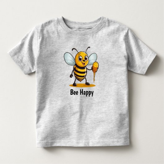 Cartoon Honey Bee Personalisiert Kleinkind T-shirt (Vorderseite)