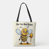 Cartoon Honey Bee Personalisiert Tasche (Rückseite)