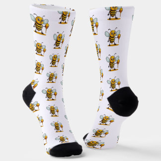 Cartoon Honey Bee Socken