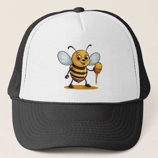 Cartoon Honey Bee Truckerkappe (Vorderseite)