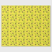 Cartoon Honey Bee Weihnachtsgeschenk Wrap Imker Geschenkpapier (Flach)