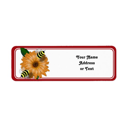 Cartoon Honey Bees Meeting über Orange Blume (Vorne)