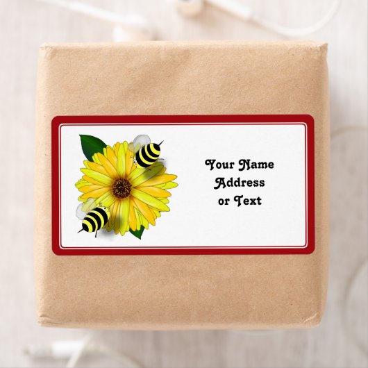 Cartoon Honey Bees Treffen auf Gelbe Blume (Insitu)