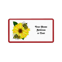 Cartoon Honey Bees Treffen auf Gelbe Blume