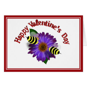 Cartoon Honey Bees Treffen über Lila Blume