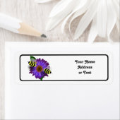 Cartoon Honey Bees Treffen über Lila Blume (Insitu)