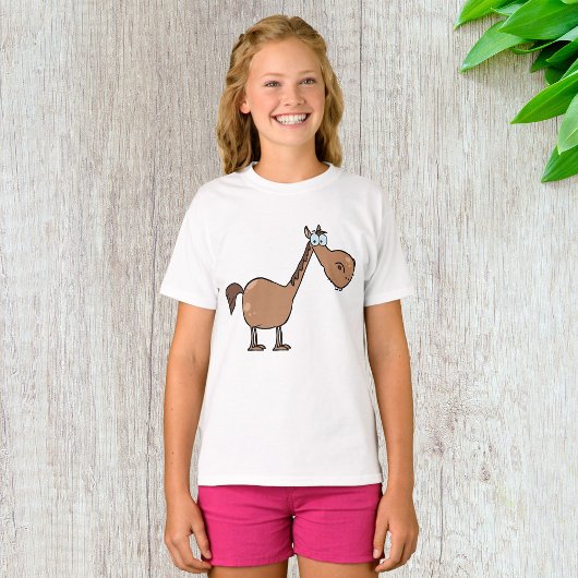 Cartoon Horse Girls T - Shirt