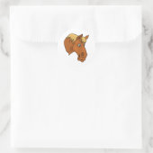 Cartoon Horsehead Runder Aufkleber (Tasche)