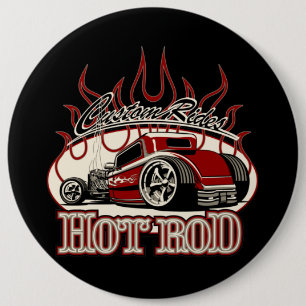 Cartoon-Hot Rod Button