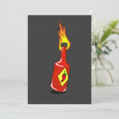 Cartoon Hot Sauce Einladung (Stehend Vorderseite)