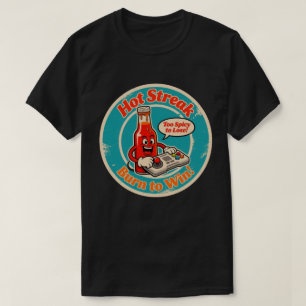 Cartoon Hot Sauce Flasche mit Controller Gamer T-Shirt