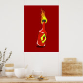 Cartoon-Hot-Sauce Poster (Küche)