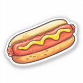 Cartoon-Hotdog Aufkleber (Vorderseite)