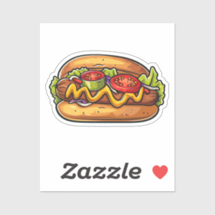 Cartoon Hotdog Aufkleber