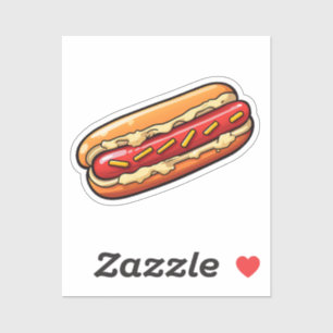 Cartoon-Hotdog Aufkleber