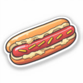 Cartoon-Hotdog Aufkleber (Vorderseite)