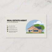 Cartoon House & Icons - Real Anwesen Agent Visitenkarte (Vorderseite)