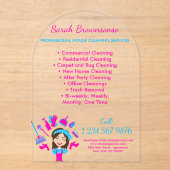 Cartoon House Keeper Maid Janitorial Acryleinladungen (Vorderseite)