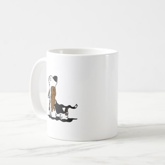 Cartoon Howling Hound Kaffee Tasse (Vorderseite Links)