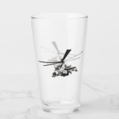 Cartoon-Hubschrauber "Hind" Glas (Rückseite)