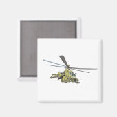 Cartoon-Hubschrauber "Hind" Magnet (Vorderseite/Rückseite)
