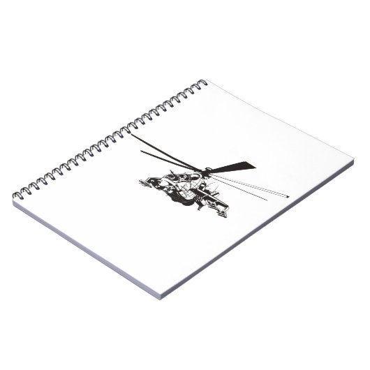 Cartoon-Hubschrauber "Hind" Notizblock (Linke Seite)