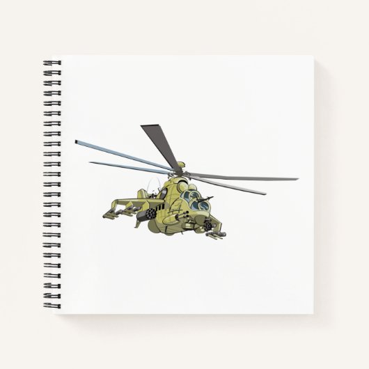 Cartoon-Hubschrauber "Hind" Notizblock (Vorderseite)