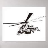 Cartoon-Hubschrauber "Hind" Poster (Vorne)