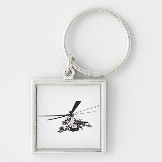 Cartoon-Hubschrauber "Hind" Schlüsselanhänger (Vorne)