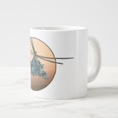 Cartoon-Hubschrauber Jumbo-Tasse (Vorderseite Rechts)