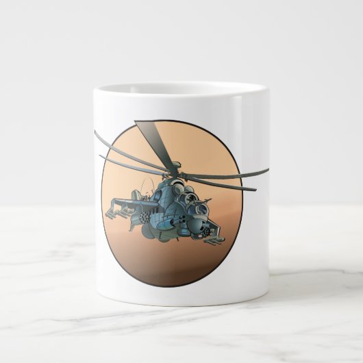 Cartoon-Hubschrauber Jumbo-Tasse (Vorderseite)