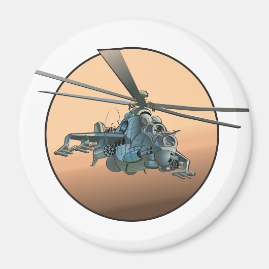 Cartoon-Hubschrauber Magnet (Vorne)