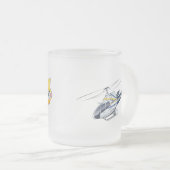 Cartoon-Hubschrauber Mattglastasse (VorderseiteRechts)