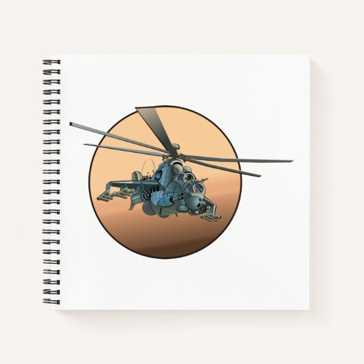 Cartoon-Hubschrauber Notizblock (Vorderseite)